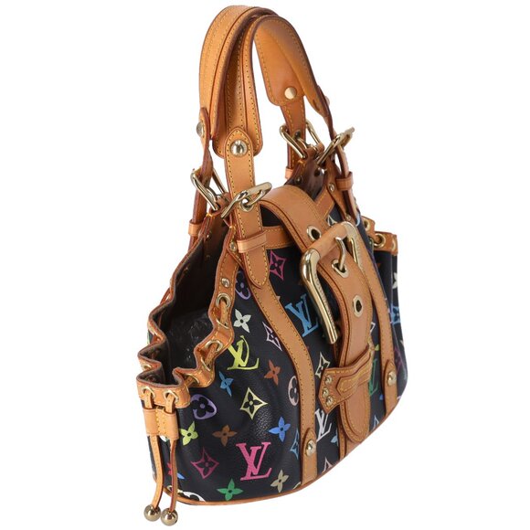 Louis Vuitton x Murakami Theda GM Monogram Multicolore Handbag M92345 Black - Picture 4 of 8
